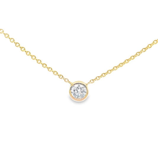 Yellow Gold Bezeled Diamond Necklace