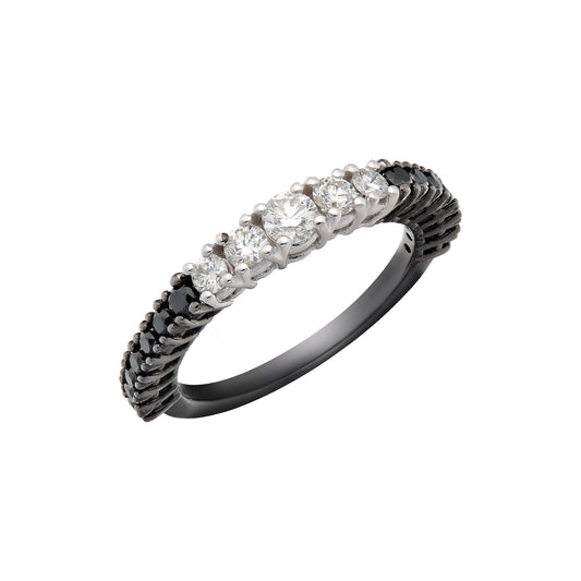 Black and White Diamond Fashion Ring