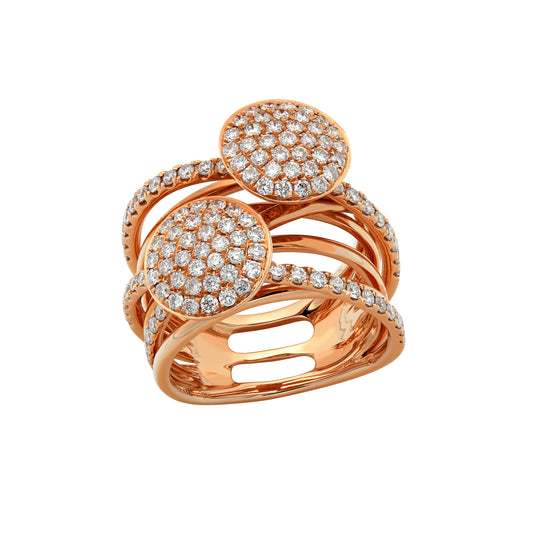 ROSE GOLD PAVE CROSSOVER RING