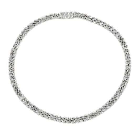 White Gold Curb Link Necklace