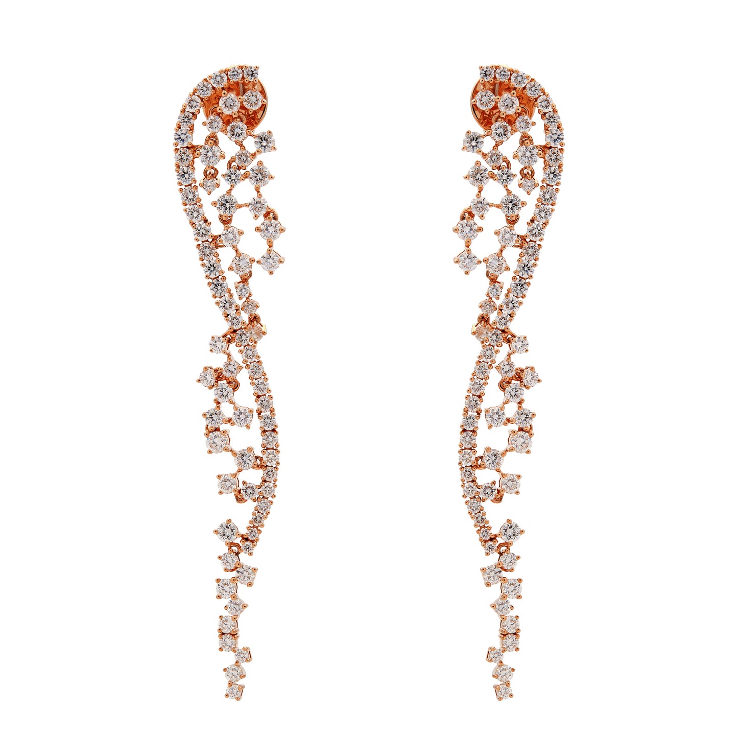 Rose Gold and Diamond Chandelier Earrings