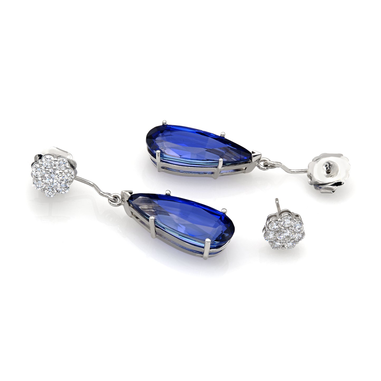 Pear Shape Sapphire Earring Drops