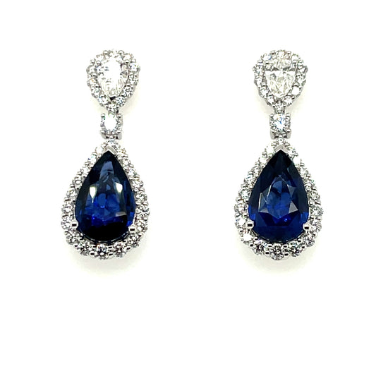 SAPPHIRE AND DIAMOND EARRINGS